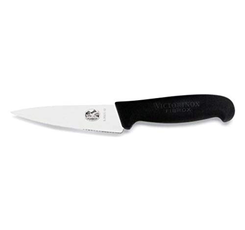 Victorinox Fibrox Pro Black Chef's-Serrated Knife, 5 inch