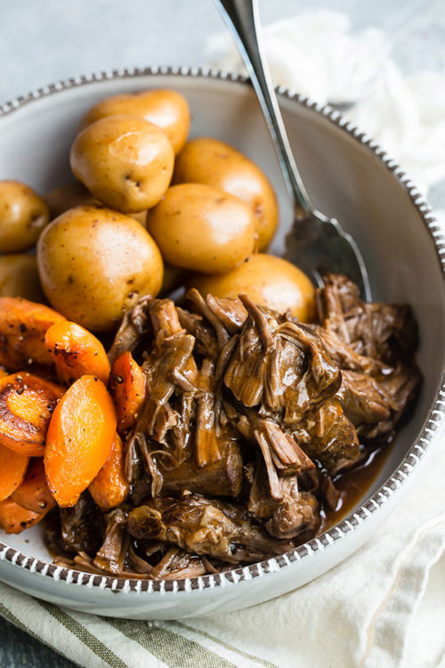 Old-Fashioned Pressure Cooker Pot Roast with Potatoes and Carrots