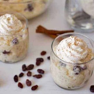 The Best Pressure Cooker (Instant Pot) Rice Pudding in short glasses