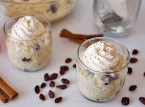 The Best Pressure Cooker (Instant Pot) Rice Pudding in short glasses