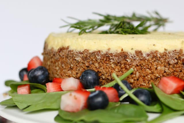 Pressure Cooker (Instant Pot) Blue Cheese Cheesecake with Strawberry Spinach Salad