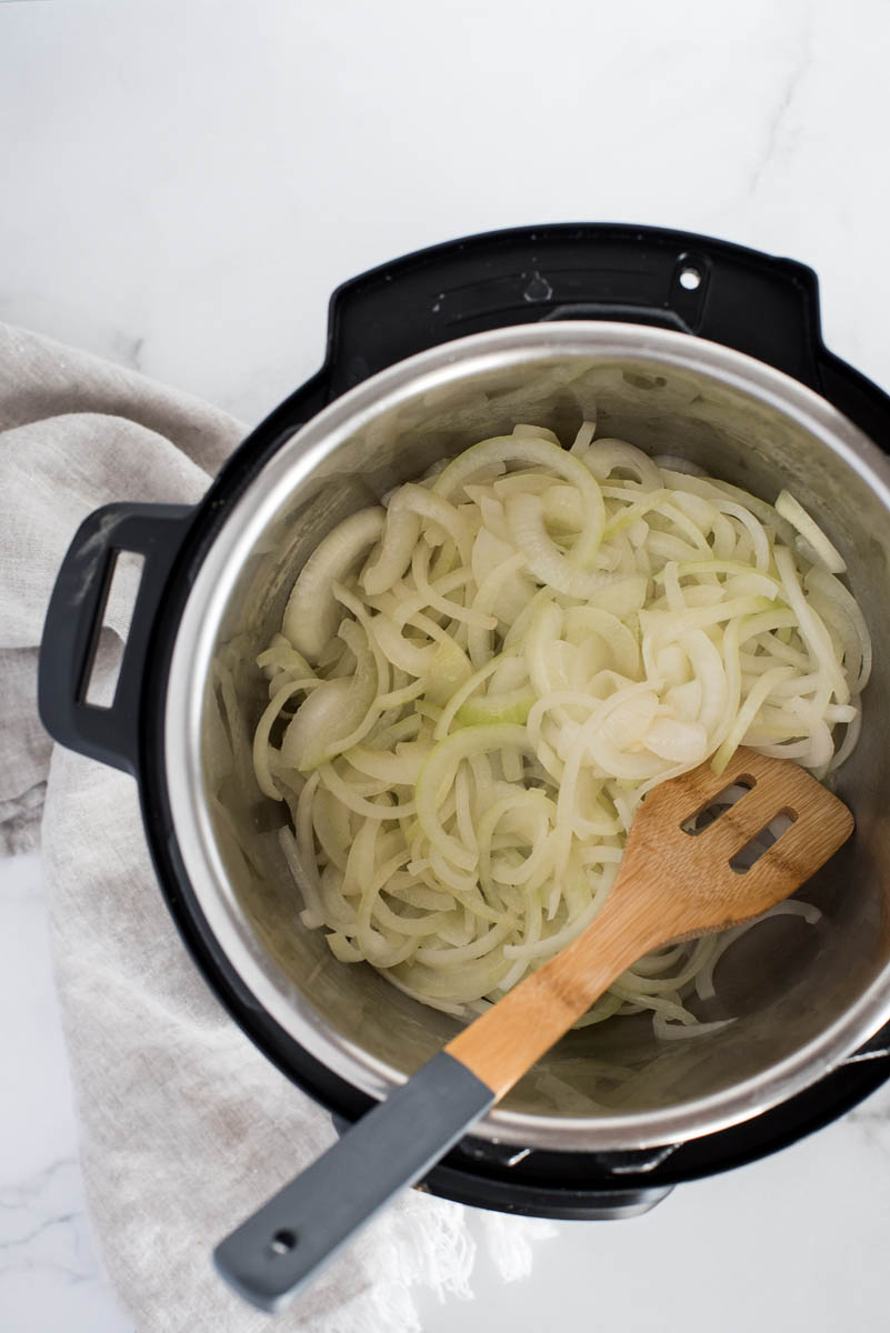 making caramelized onions in a pressure cooker