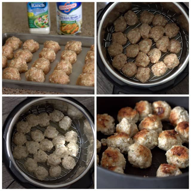 photo collage - Making Pressure Cooker Chicken Parmesan Meatballs