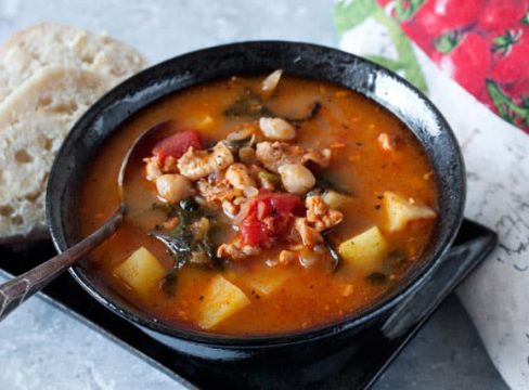 Pressure Cooker (Instant Pot) Chorizo, Chicken and Kale Soup