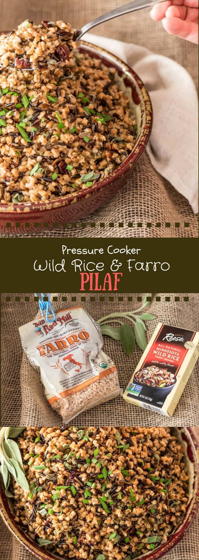 Pressure Cooker Wild Rice and Farro Pilaf photo collage