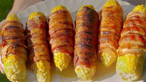 bacon-wrapped pressure cooker corn on the cob