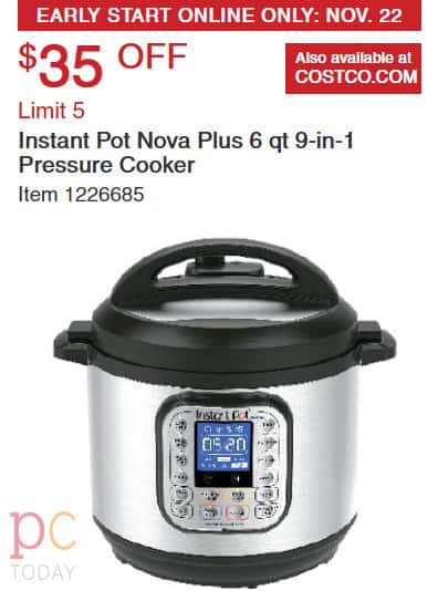 Costco Black Friday Instant Pot Nova 6qt Pressure Cooker