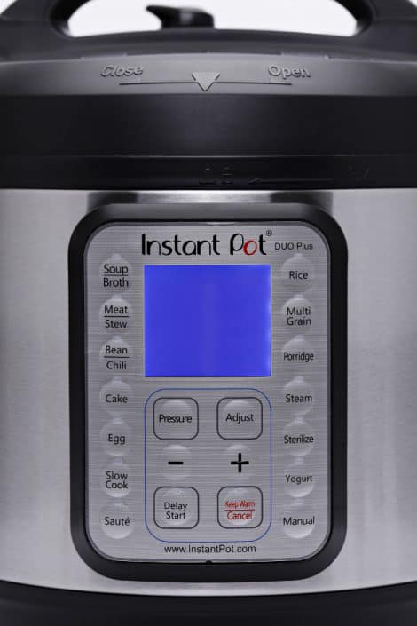 Close up of the buttons on the Instant Pot Duo Plus
