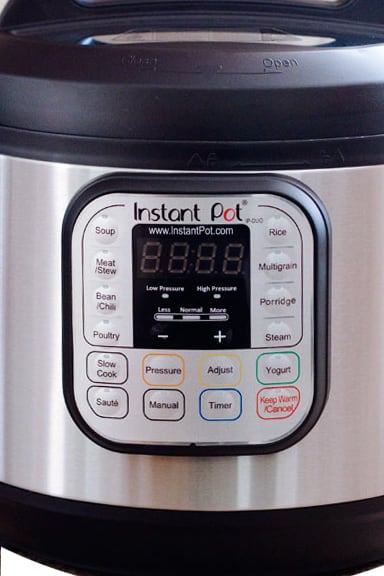 Close up of the buttons on the Instant Pot Duo version 1-2