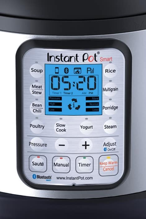 Close up of the buttons on the Instant Pot Smart