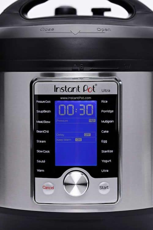Front Panel of th e Instant Pot Ultra