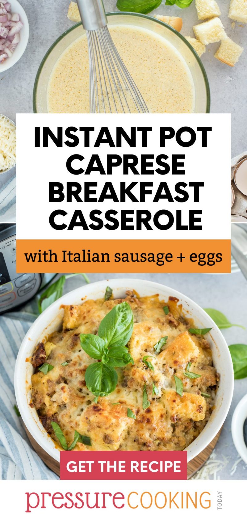 pinterest button for caprese breakfast casserole