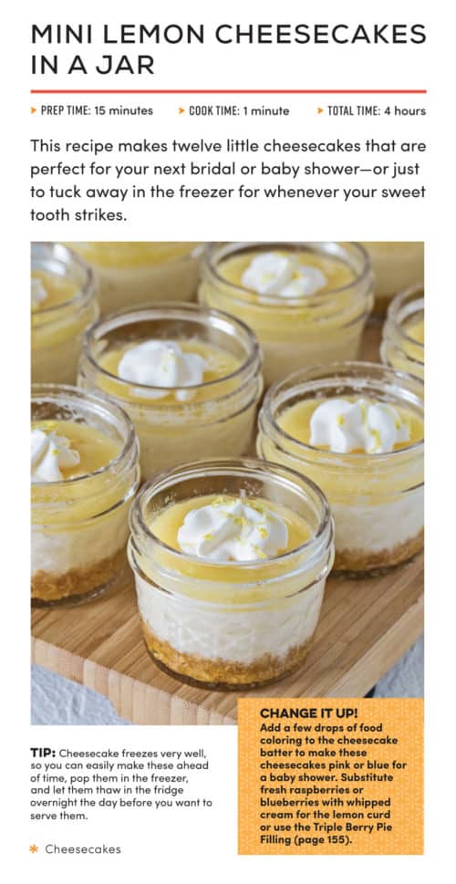 Mini Lemon Cheesecakes in a Jar from the Instantly Sweet Cookbook