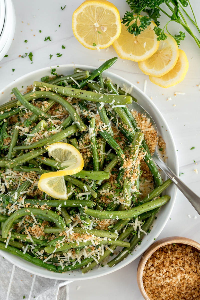 instant pot green beans with lemon and cheese