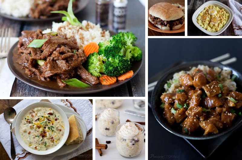 collage of Best Instant Pot Recipes of 2018 that work in ANY brand of electric pressure cooker