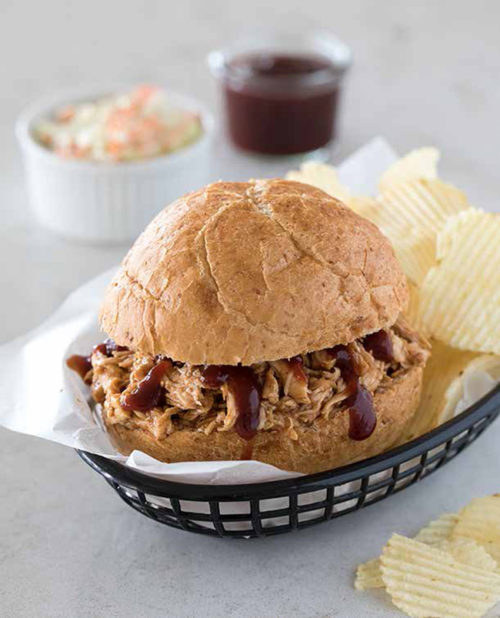 BBQ Chicken Sandwiches from the Electric Pressure Cooker Cookbook, page 64