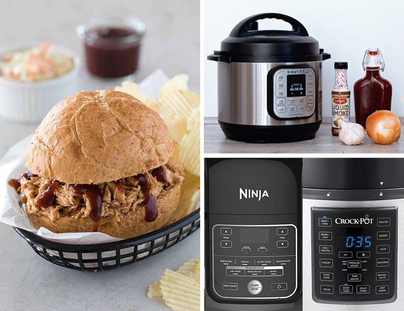 Make Your First Meal in the Electric Pressure Cooker - Shredded Barbecue Chicken from the Electric Pressure Cooker Cookbook page 64