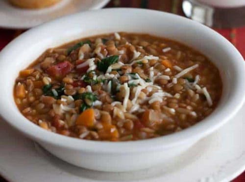 Lentil Orzo Soup in the Electric Pressure Cooker or Instant Pot