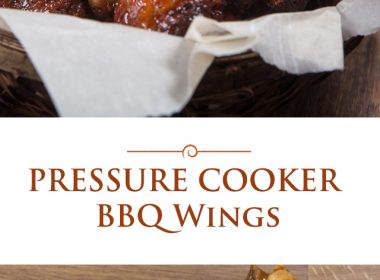 pressure cooker BBQ wings photo collage
