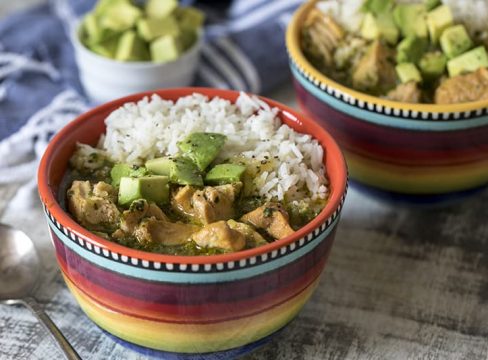 Pressure Cooker (Instant Pot) Asopado in a decorative bowl