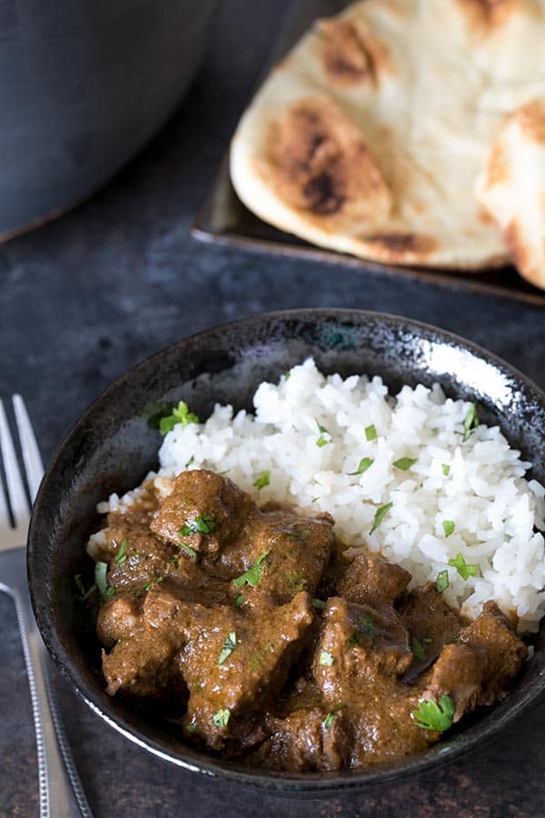 A simple, not-too-spicy pressure cooker beef curry made with fresh ingredients you probably already have on hand.