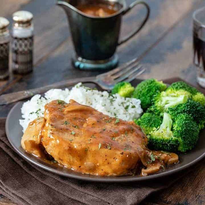 Instant Pot Boneless Pork Chop recipe, quick and easy with Onion Soup mix