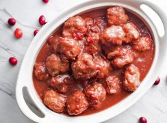 Pressure Cooker (Instant Pot) Cranberry Balsamic Meatballs