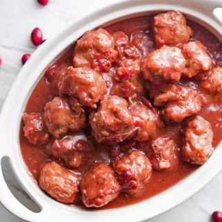 Pressure Cooker (Instant Pot) Cranberry Balsamic Meatballs
