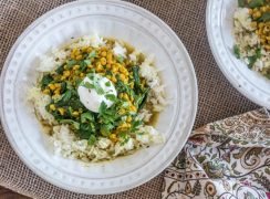Pressure Cooker (Instant Pot) Dal With Spinach in a white bowl