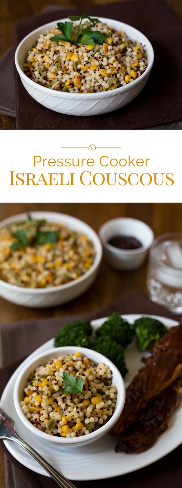 titled photo collage -  Pressure Cooker Israeli Couscous