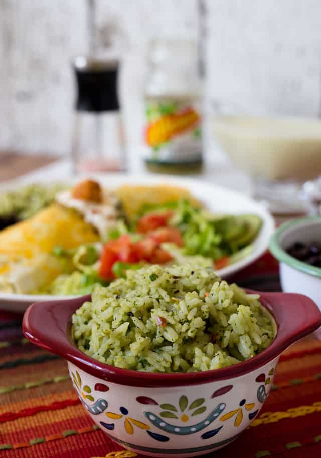 This Pressure Cooker Mexican Green Rice made with avocado, cilantro, and green salsa is a fabulous alternative to traditional Spanish rice. 