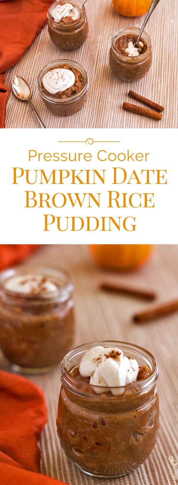 pumpkin date brown rice pudding photo collage