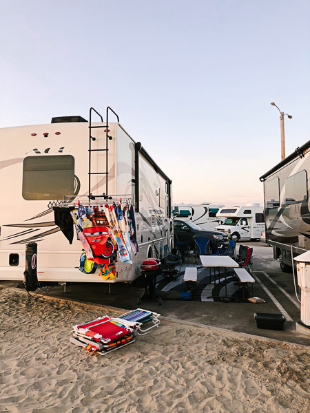 RV parked at Silver Strand State Beach in San Diego, California. I used my Instant Pot all the time on this trip!