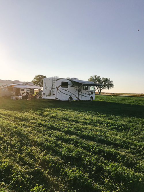 Camping in a field before the 2017 solar eclipse. The pressure cooker was a great addition to this travel!