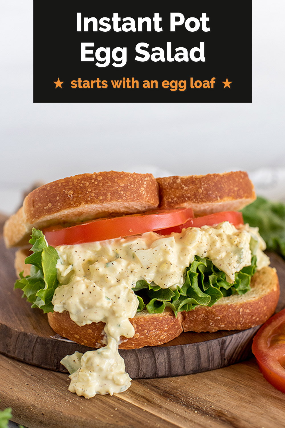 NO-PEEL EGG SALAD SANDWICHES! | Use the egg loaf trick in your pressure cooker to make delicious, traditional Egg Salad Sandwiches. via @PressureCook2da