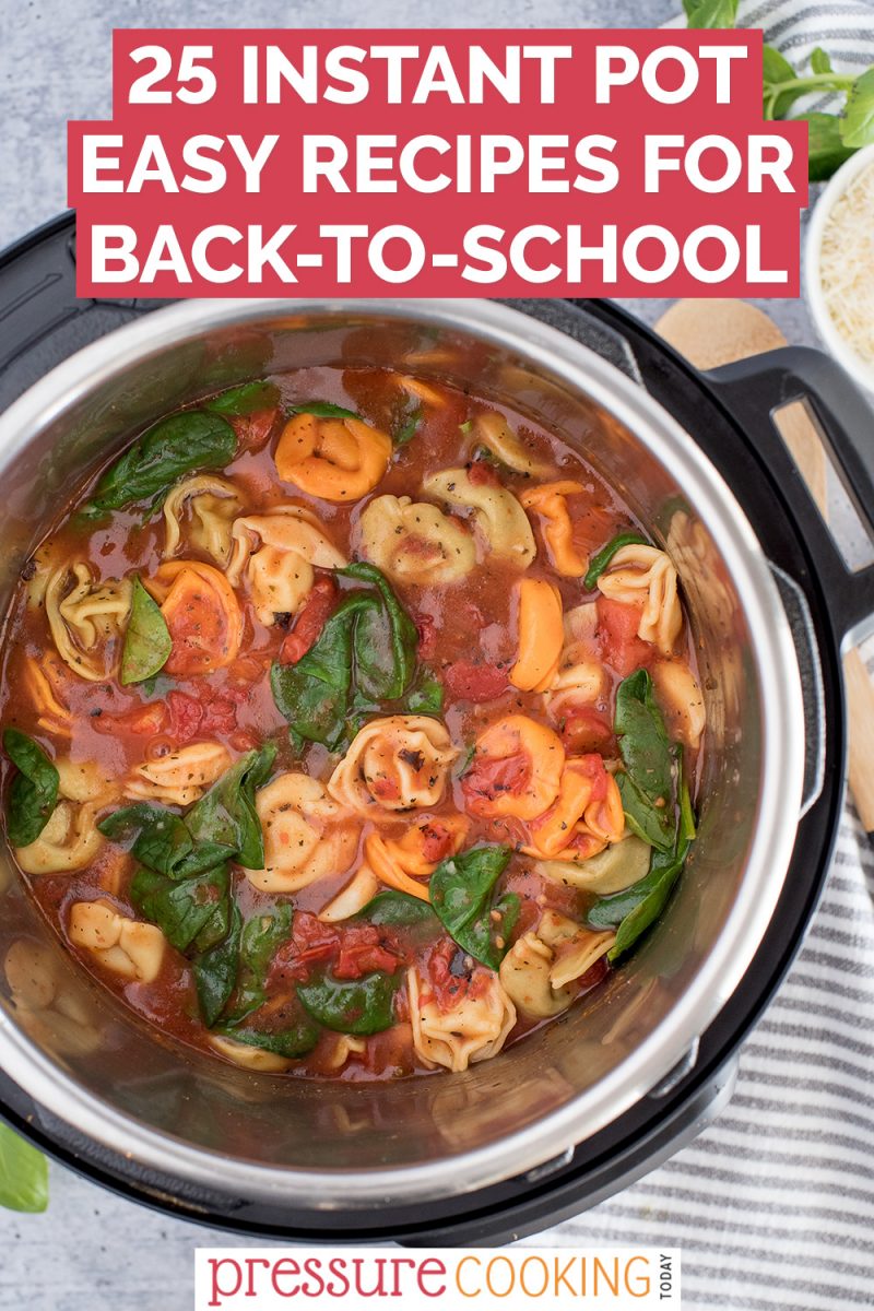 Pinterest button advertising 25 Instant Pot Easy Recipes for Back to School