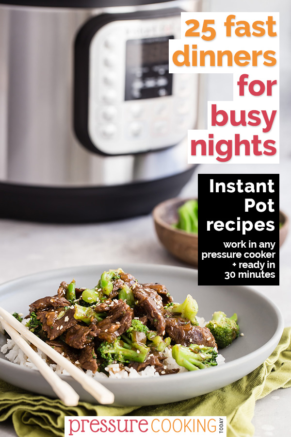 Pinterest Image 25 Fast Dinners for Busy Nights by Pressure Cooking Today