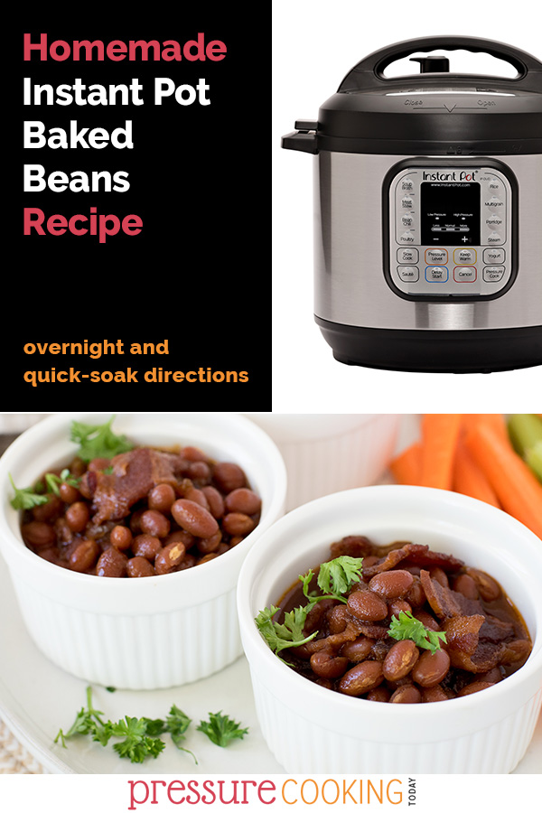 The BEST way to make Instant Pot Baked Beans. Directions for overnight soak, quick-soak, or no-soak beans. Never make your beans any other way! via @PressureCook2da
