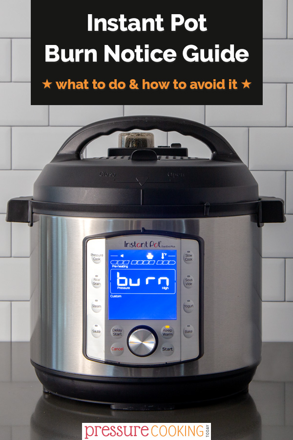 Got the burn notice? DON'T PANIC!!! You can save your meal! Learn what to do when you see the Instant Pot burn notice to save your dinner and enjoy a burn-free meal. Plus, learn how to avoid the Instant Pot burn message in the future. via @PressureCook2da