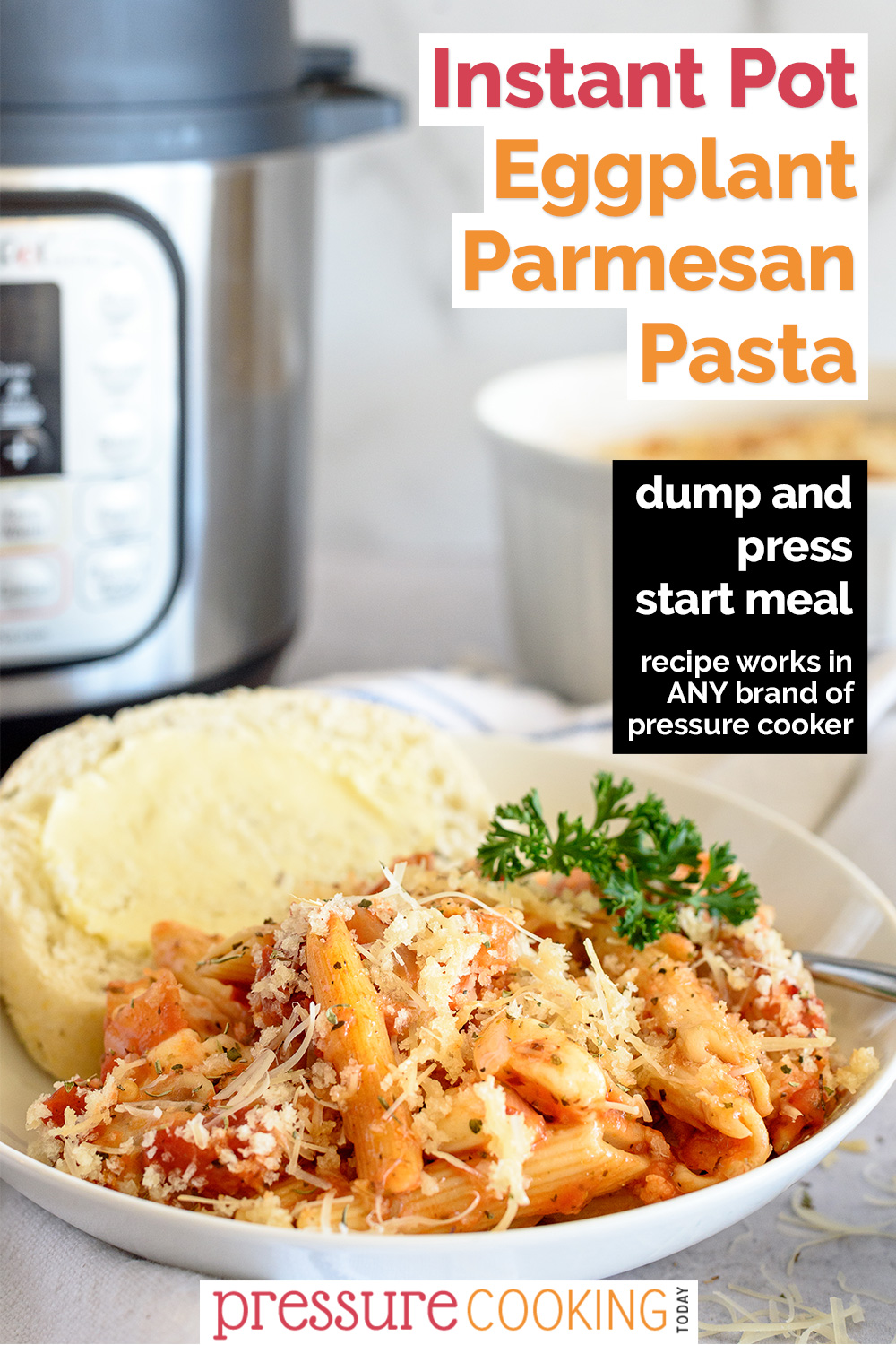 EASY Dump and Go Instant Pot Recipe | Instant Pot Eggplant Parmesan Pasta via @PressureCook2da