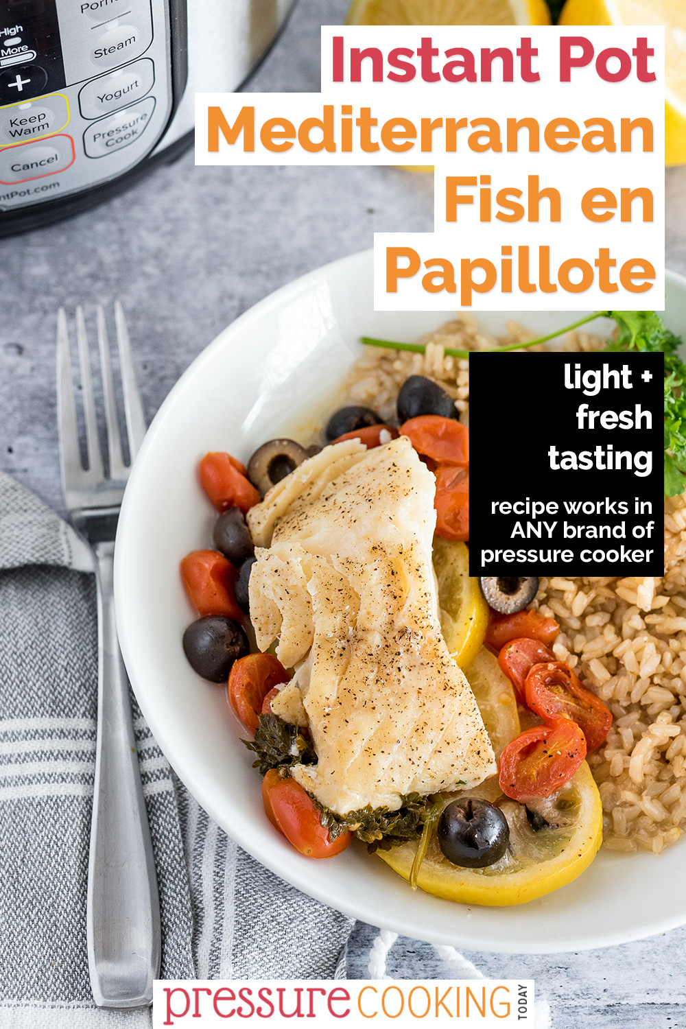 Mediterranean Instant Pot Fish en Papillote via @PressureCook2da