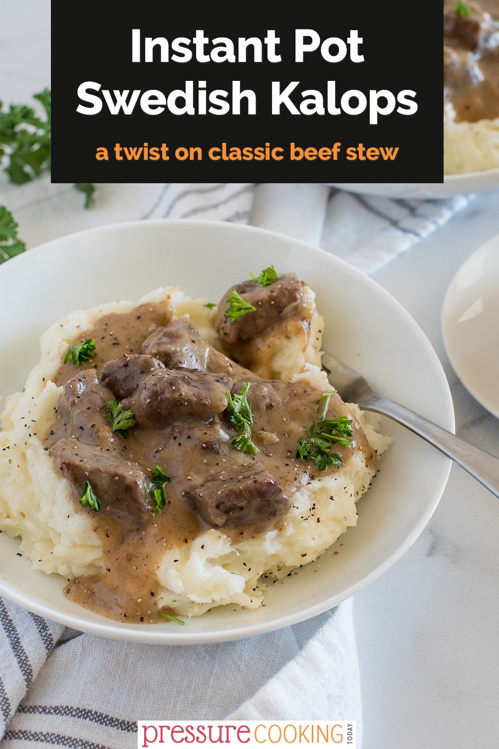 Swedish Kalops is a rich and savory beef stew and a nice change from the traditional American stews you may be used to. Find out what makes this Instant Pot beef stew recipe special! via @PressureCook2da