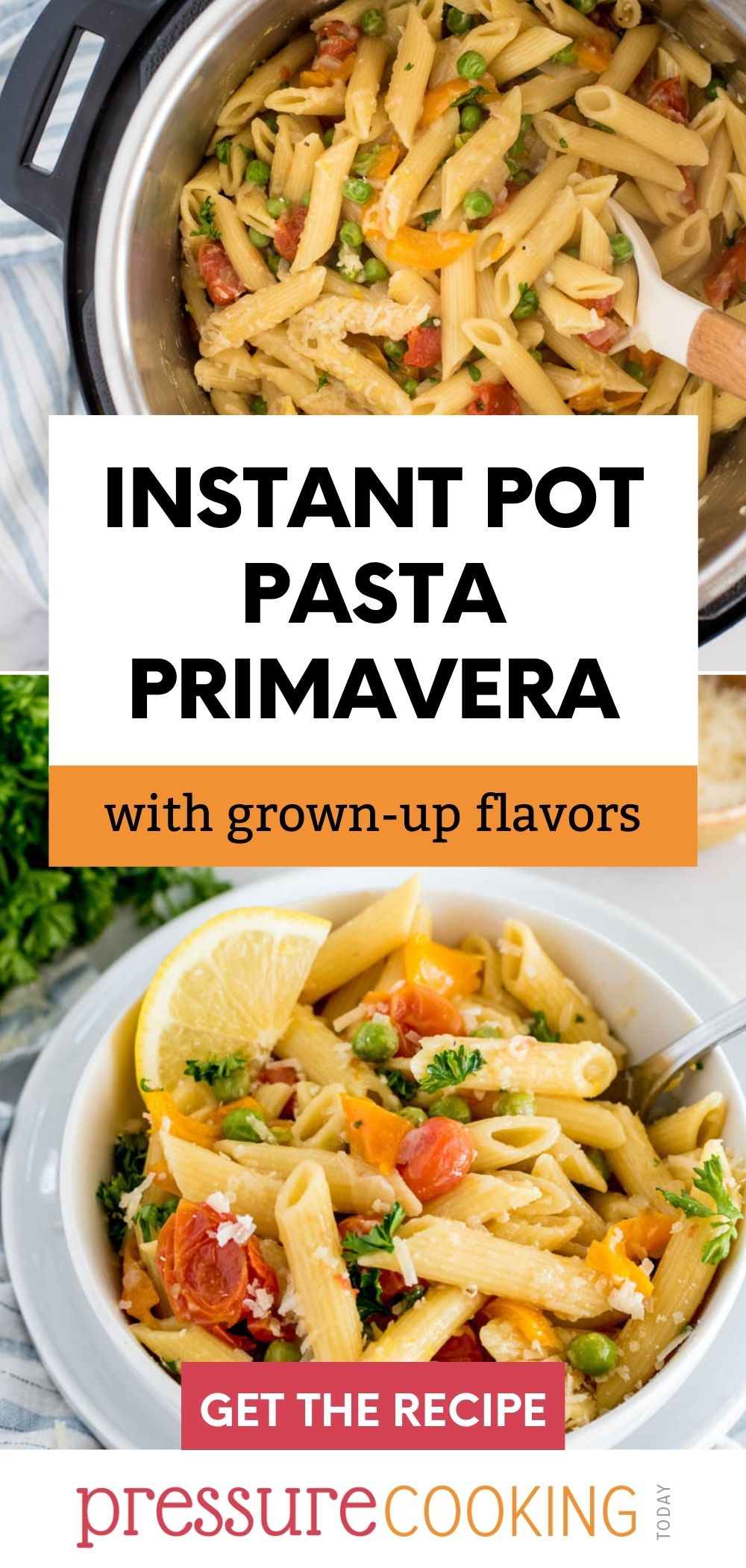 pinterest button for instant pot pasta primavera via @PressureCook2da