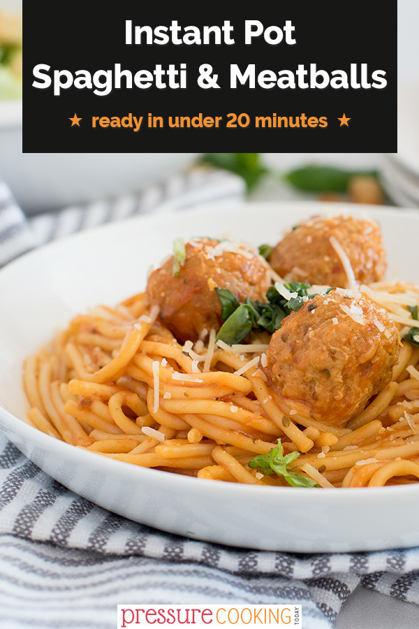 Instant Pot Spaghetti and Meatballs via @PressureCook2da