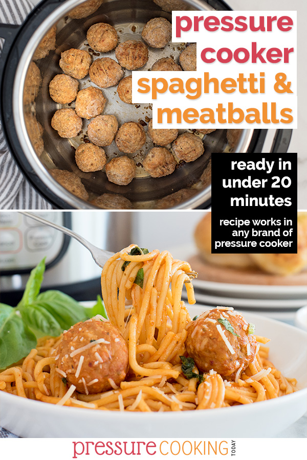 Instant Pot Spaghetti and Meatballs via @PressureCook2da