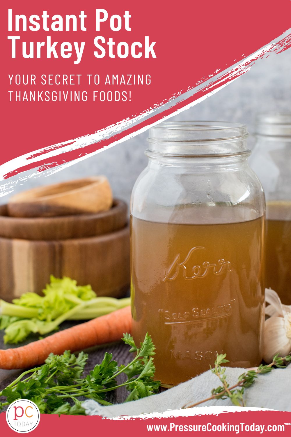 Instant Pot Turkey Stock will take your Thanksgiving dressings, stuffings, and gravy to the next level. It is a must-try, and SO EASY to make in your Instant Pot. #PressureCookingToday via @PressureCook2da