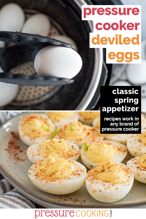 Use up your hard-boiled eggs from Easter! Deviled eggs are a delicious treat to make from Instant Pot hard boiled eggs. Plus, get my secret ingredient for UNFORGETTABLE Deviled Eggs. #pressurecooker #instantpot #eggs #appetizer via @PressureCook2da