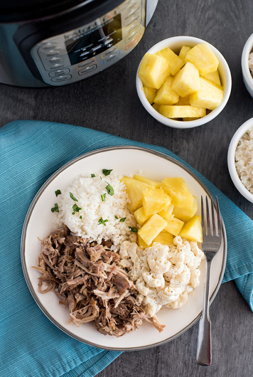 Instant Pot / Pressure Cooker Kalua Pork recipe, plated and ready to serve