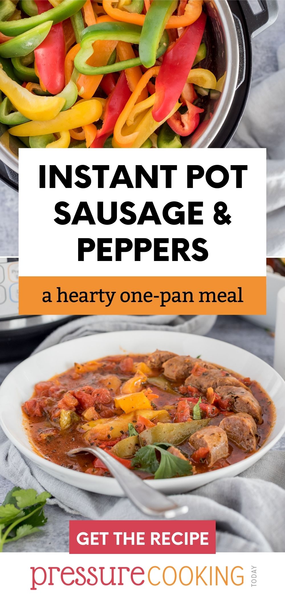 DINNER IDEA: This Instant Pot Sausage and Peppers are a flavorful, one-pot meal that’s made with mild Italian sausages, colorful peppers, and tomato sauce. Works in the #InstantPot #NinjaFoodi #Zavor or any other brand of electric pressure cooker. via @PressureCook2da