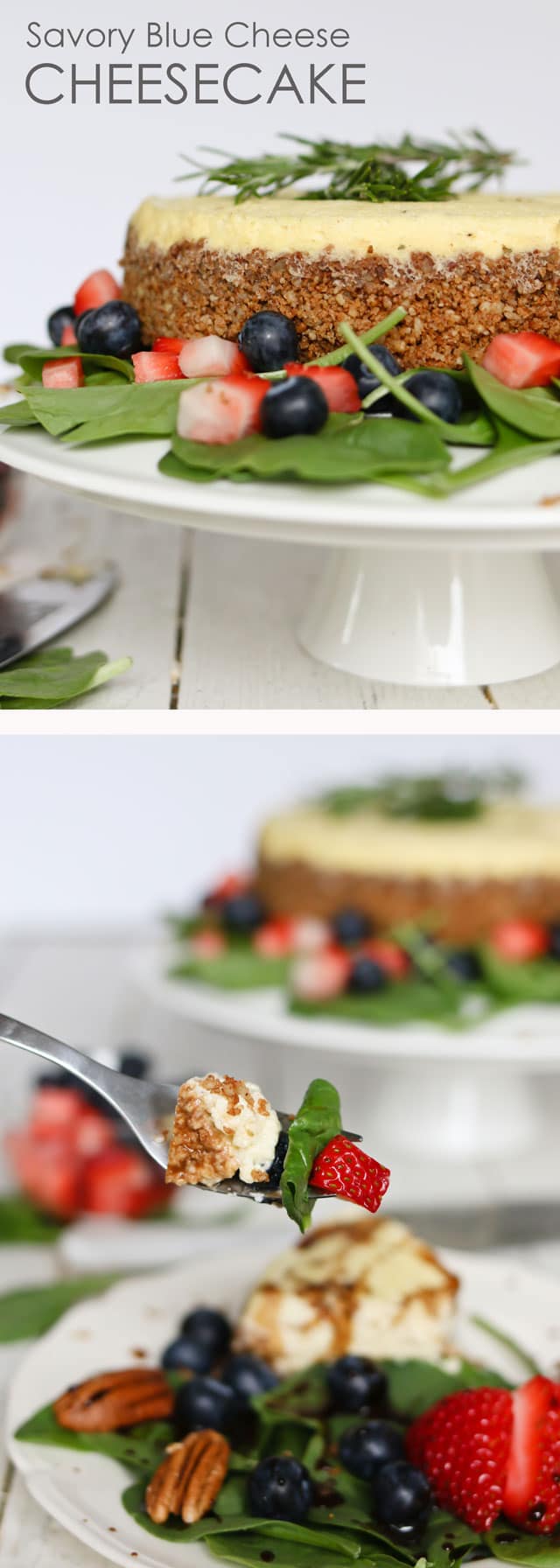 titled photo collage - Savory Blue Cheese Cheesecake 